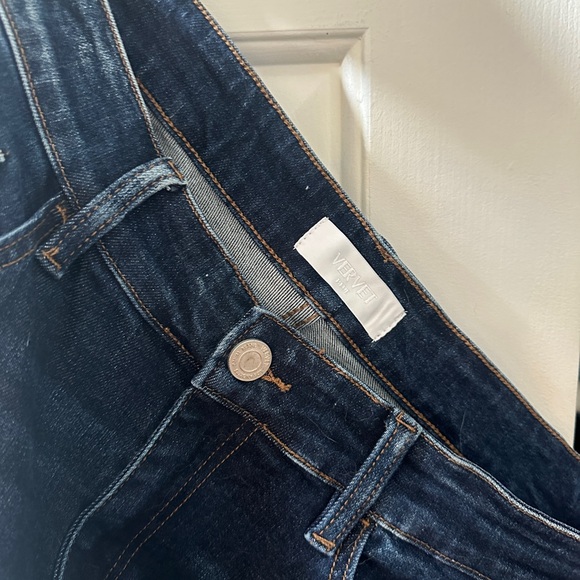 Vervet Kick Flare Raw Hem Blue Jeans - Picture 5 of 6